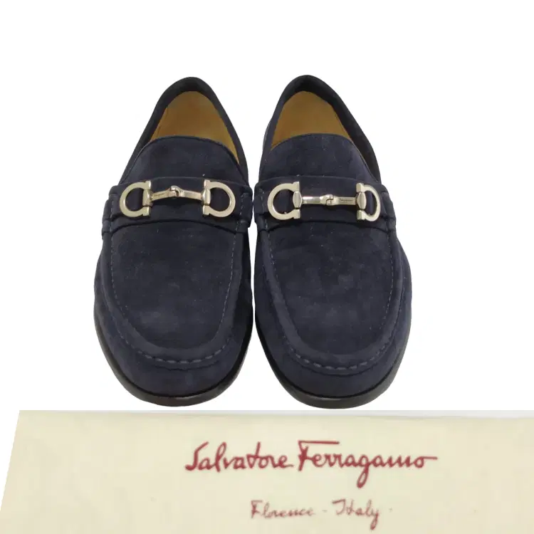 Size 6 - Salvatore Ferragamo Blue Suede Parigi Loafers-Hover-Image