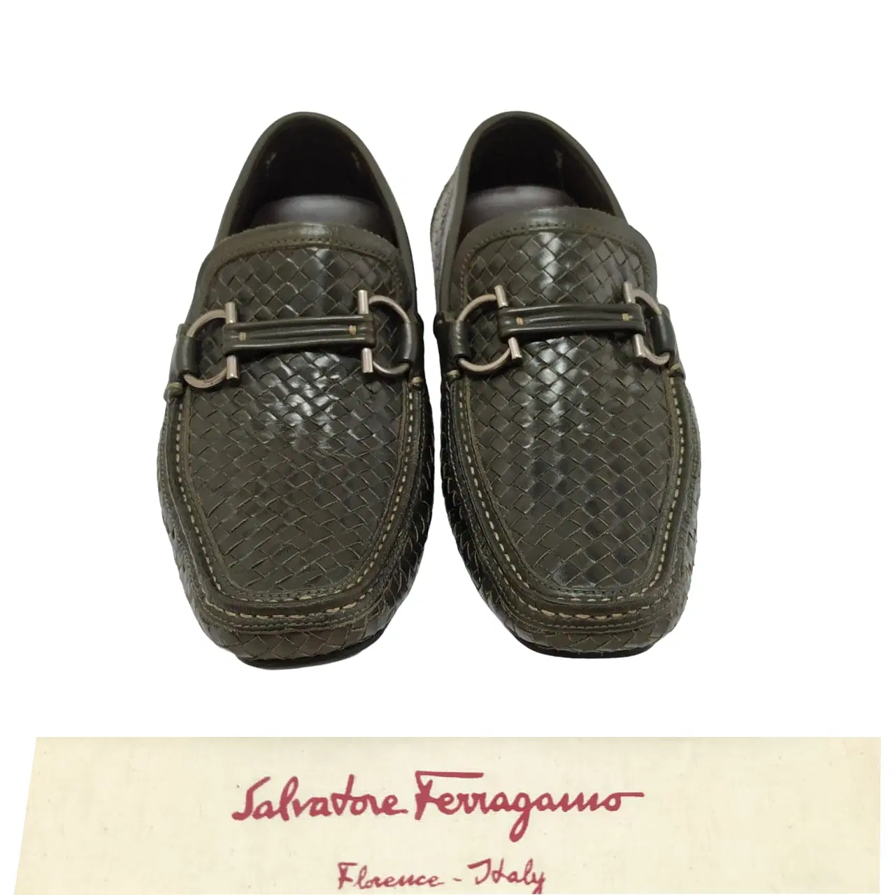 Size 6 - Salvatore Ferragamo Barbados Woven Bit Driver Loafers