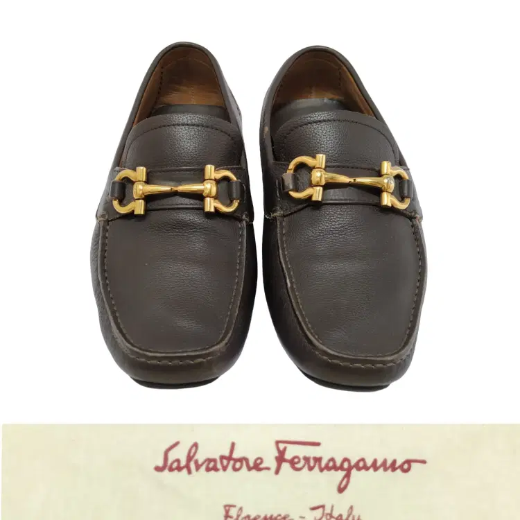 Size 6 - Salvatore Ferragamo Brown Leather Parigi Gancini Bit Driver Loafers-Hover-Image