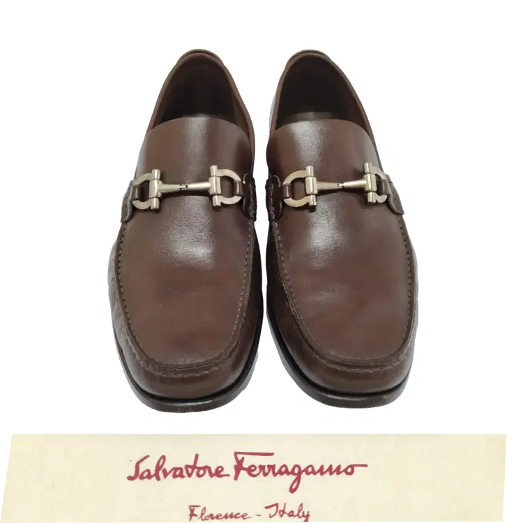 Size 7 - Salvatore Ferragamo Brown Giordano Gancio Bit Loafer-Hover-Image