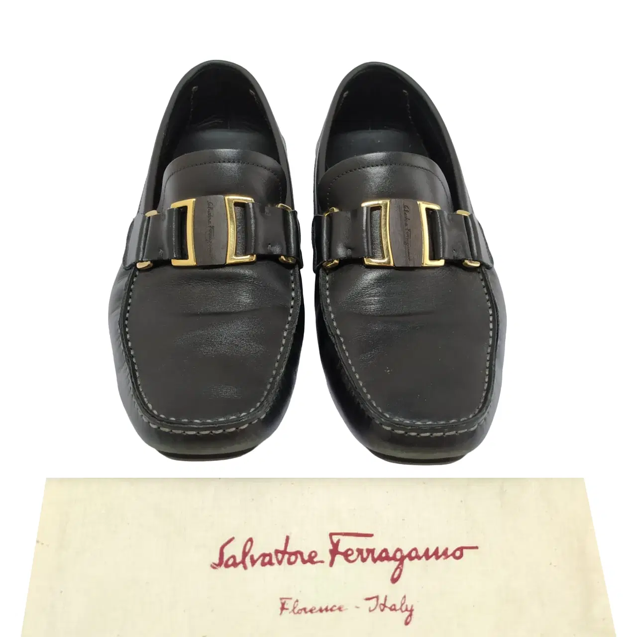 Size 6 - Salvatore Ferragamo Black Leather Sardegna Driving Loafers