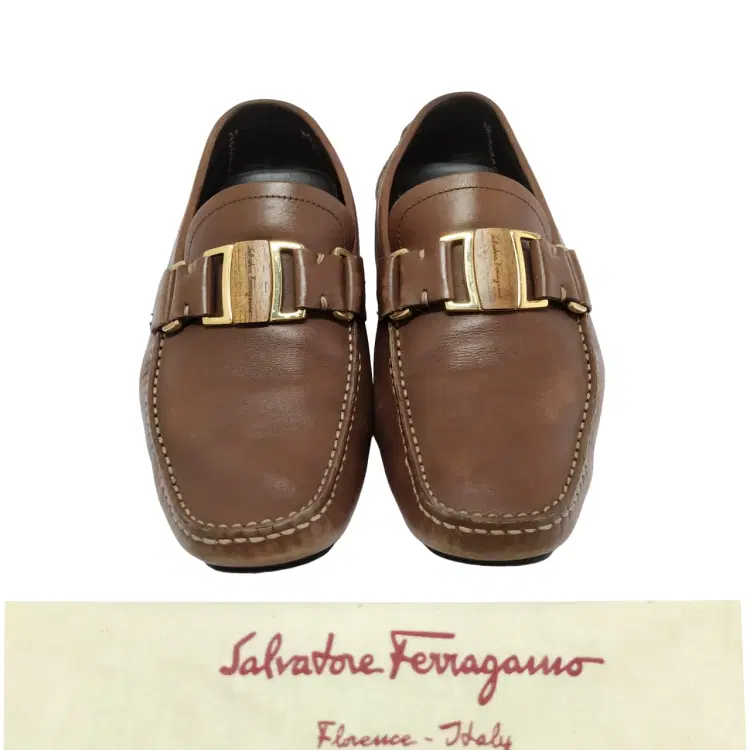 Size 6 - Salvatore Ferragamo Brown Leather Sardegna Driving Loafers-Hover-Image