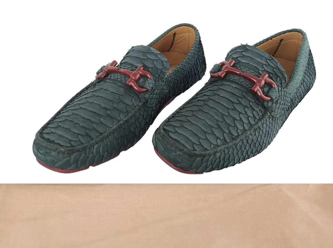 Size 6.5 - Salvatore Ferragamo Python Leather Parigi Bit Loafers