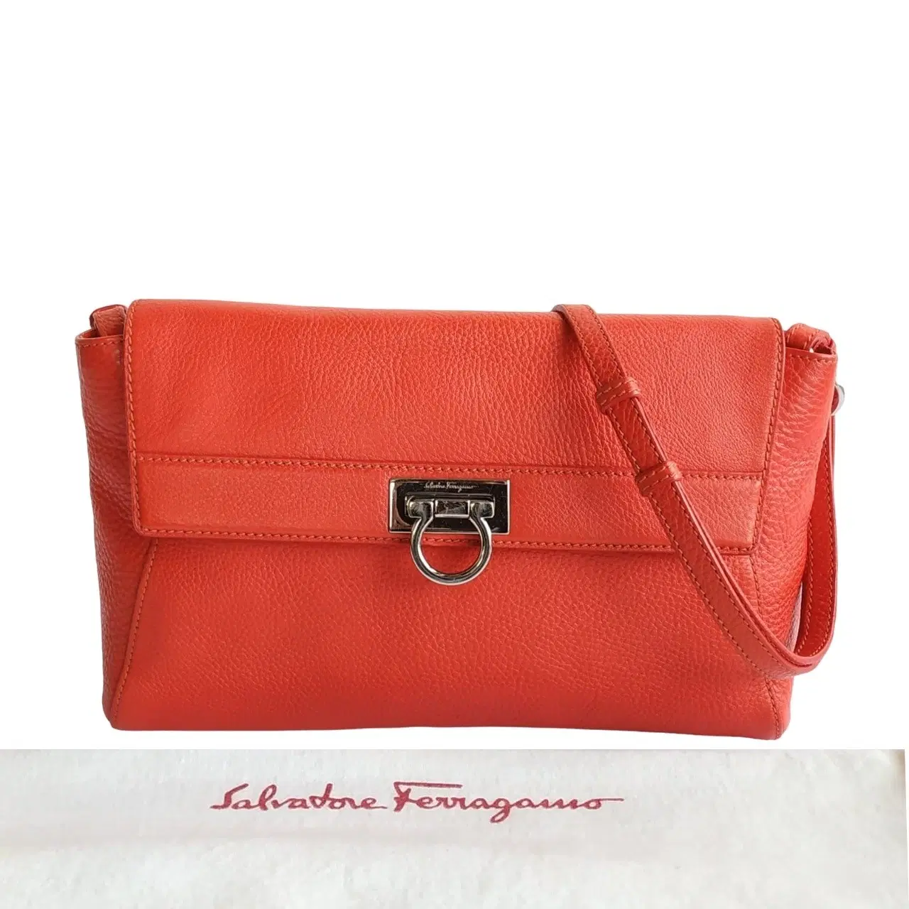 Salvatore Ferragamo Calendula Calf Leather Abbey Crossbody Bag