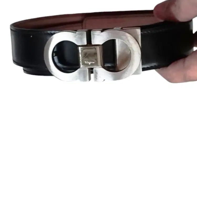 Salvatore Ferragamo Double Gancini Black Mens Belt-Hover-Image
