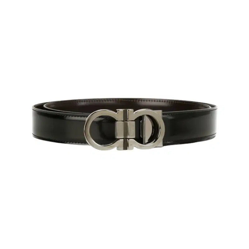 Salvatore Ferragamo Black Leather Gancini Buckle Belt