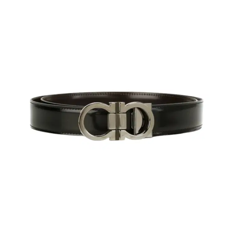 Salvatore Ferragamo Black Leather Gancini Buckle Belt-Hover-Image