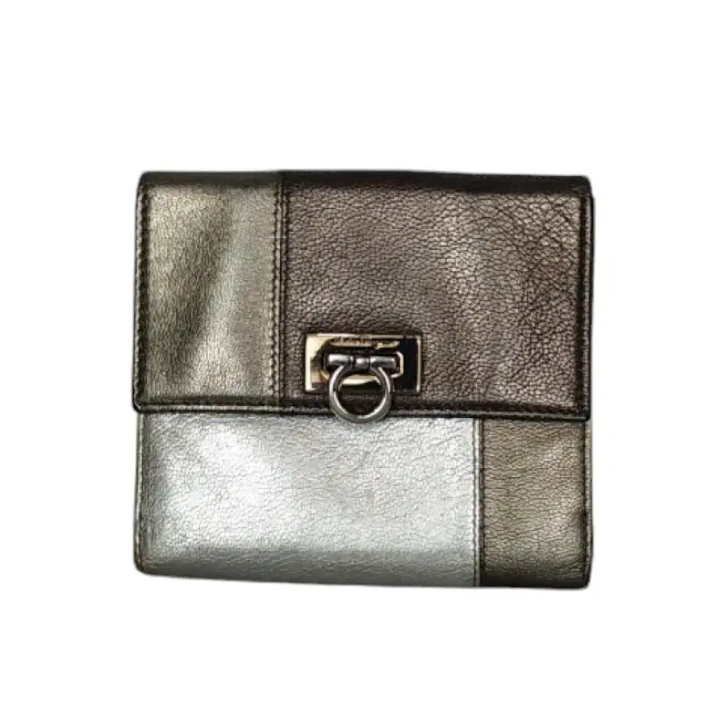 Salvatore Ferragamo Silver Gancini Leather Wallet