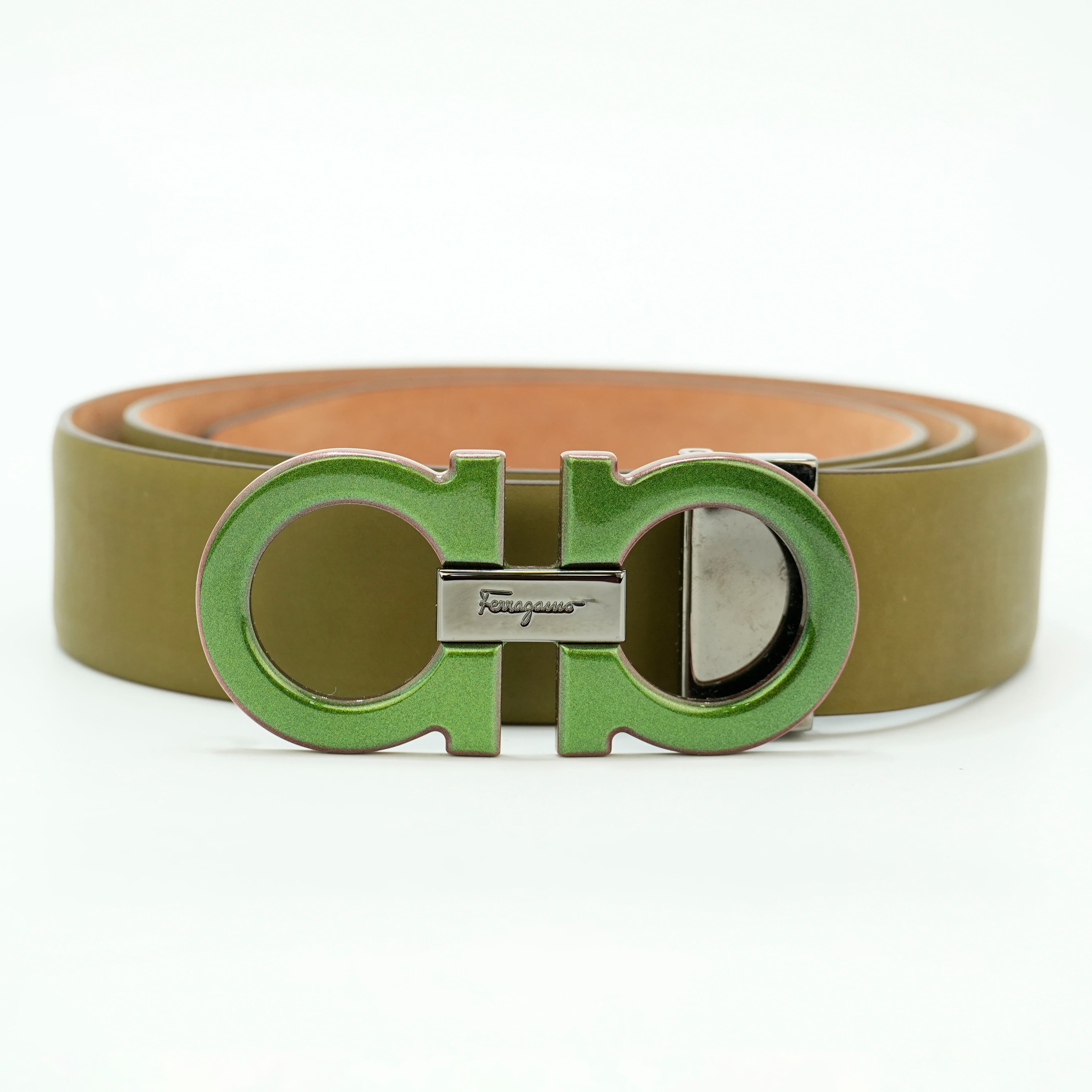 Ferragamo Gancini-Buckle Leather Belt
