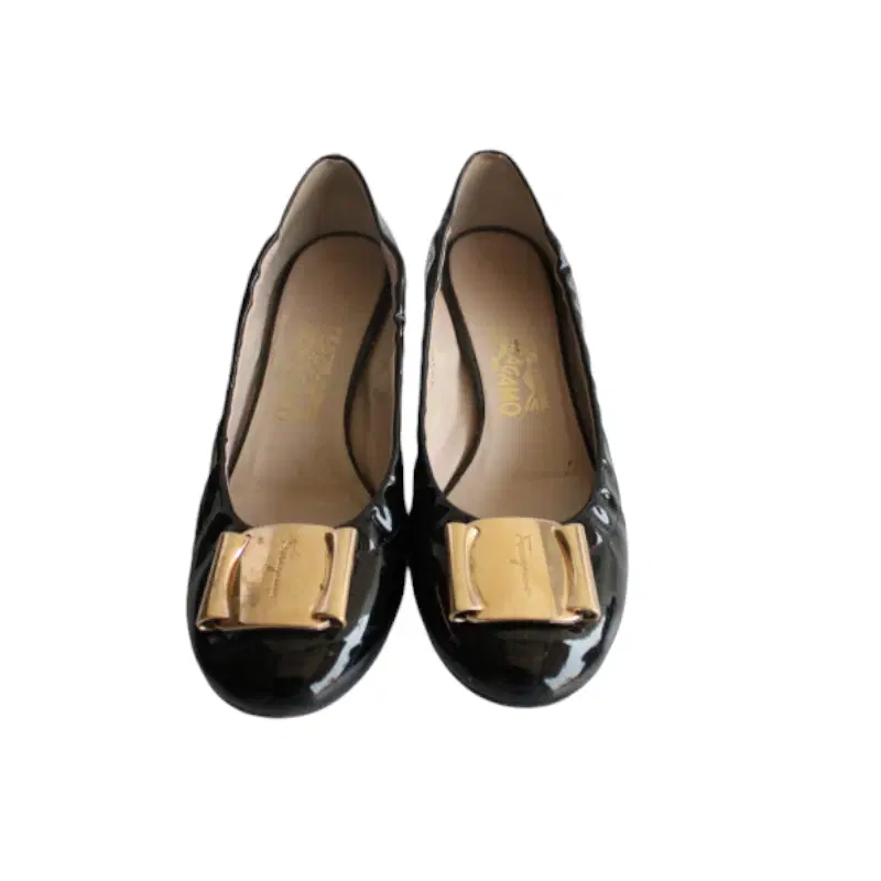 Salvatore Ferragamo Patent Leather Black Heels | Luxepolis.com