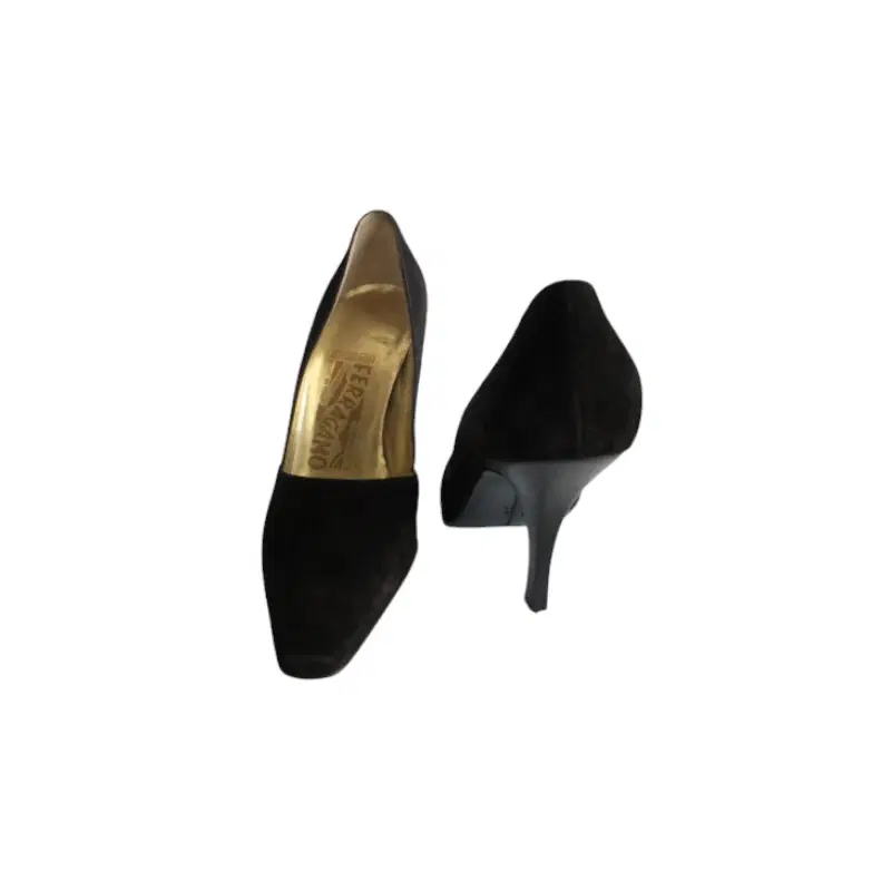 Salvatore Ferragamo Black Suede Heels | Luxepolis.com