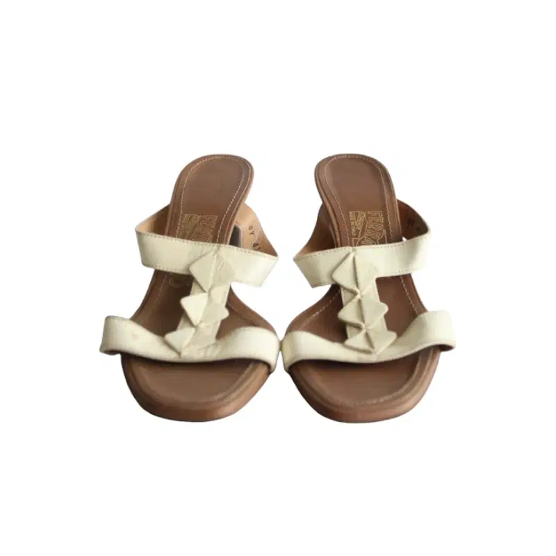 Salvatore Ferragamo White Strap Block Heels | Luxepolis.com