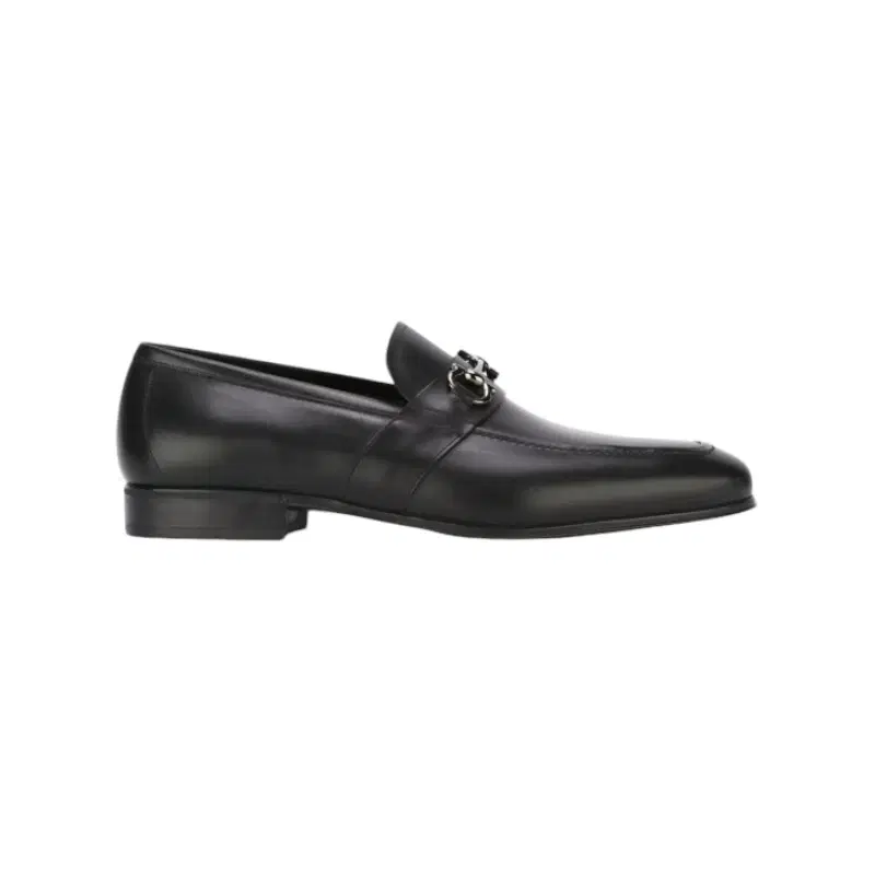 Salvatore Ferragamo Gancini Black Buckle Loafers