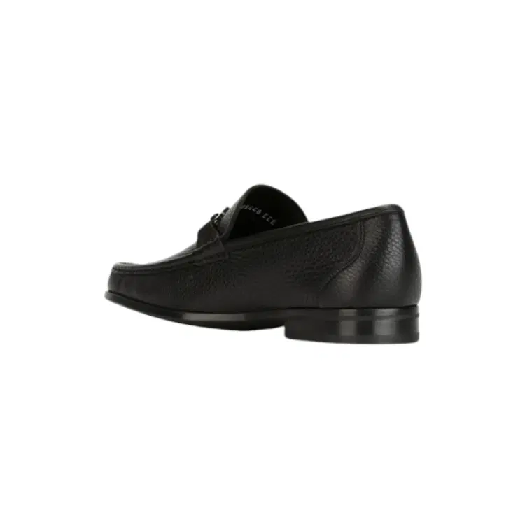 Salvatore Ferragamo Gancini Black Calf Leather Buckle Loafers-Hover-Image