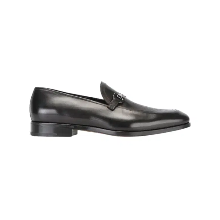 Salvatore Ferragamo Gancio Black Loafers-Hover-Image