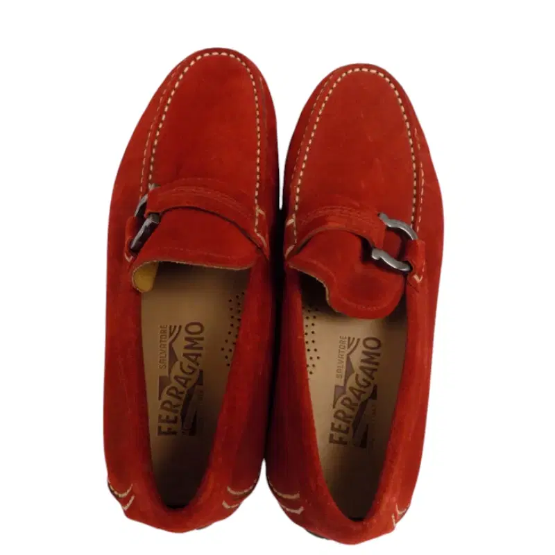 Salvatore Ferragamo Lorien Red Suede Yacht Slip-On Loafer
