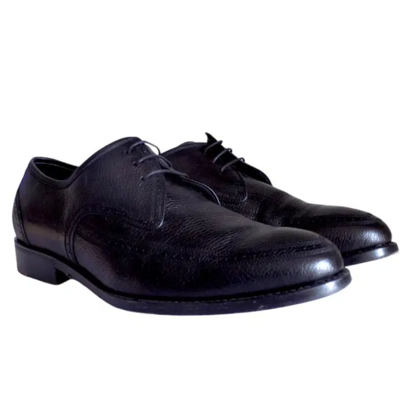 Salvatore Ferragamo Black Leather Lace-Up Oxfords Shoes