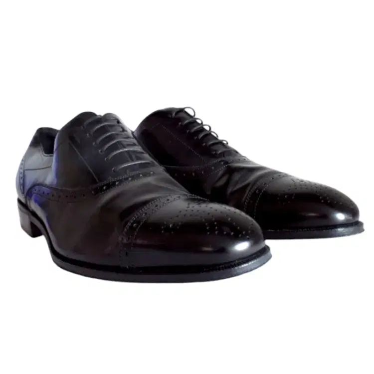 Salvatore Ferragamo Men's Black Caesy Cap Toe Shoes-Hover-Image