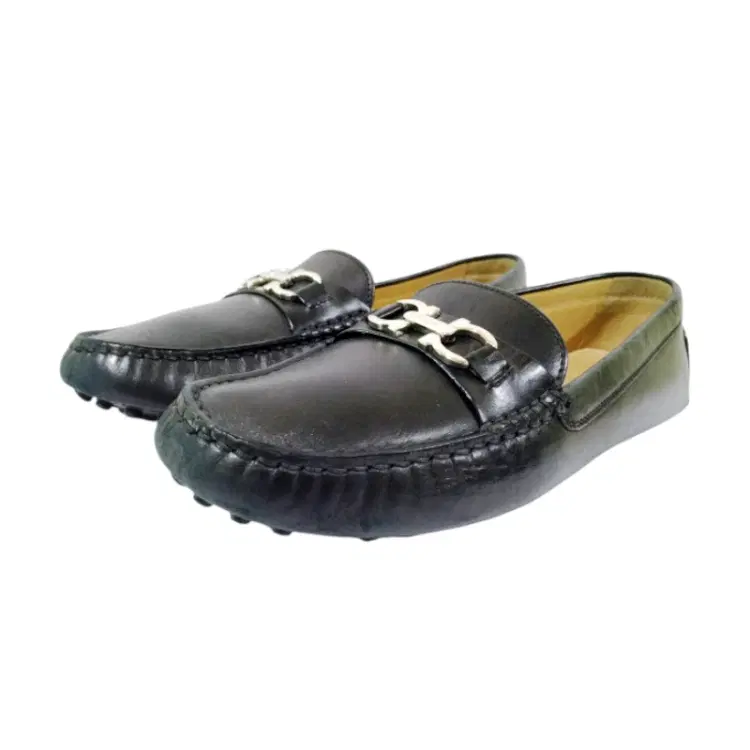 Salvatore Ferragamo Black Driving Loafers Gancini Horse Bit-Hover-Image