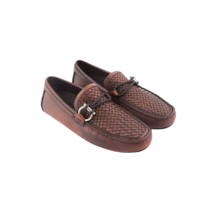 Salvatore Ferragamo Leather Woven Loafers-Hover-Image