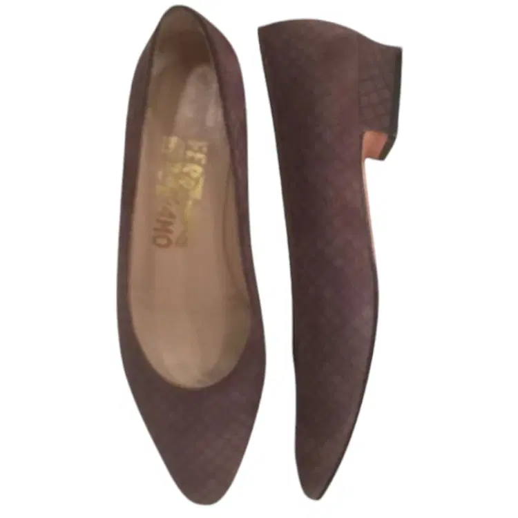 Salvatore Ferragamo Diamond Pattern Suede Pumps-Hover-Image