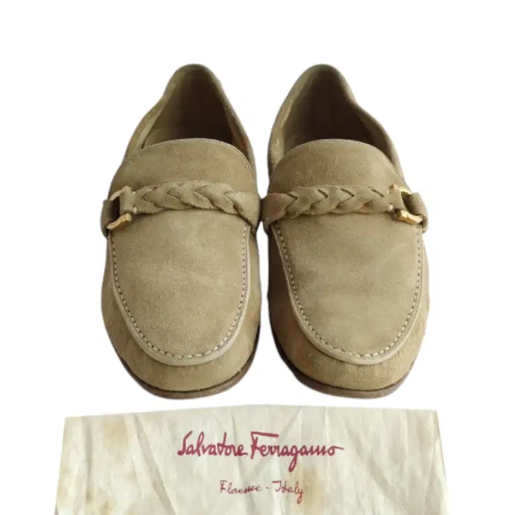 Salvatore Ferragamo Beige Lord 2 Suede Loafer-Hover-Image