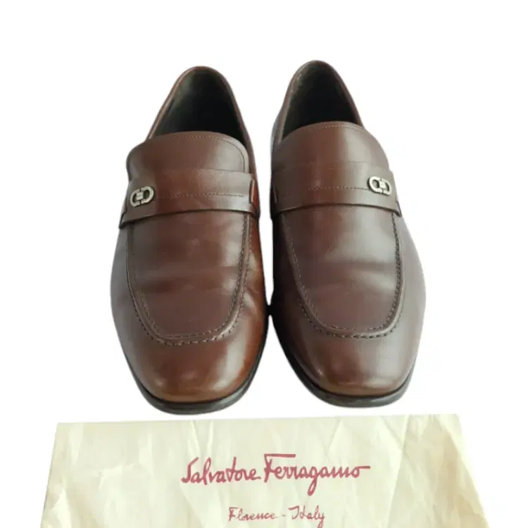 Salvatore Ferragamo Brown Leather Paros Loafers-Hover-Image