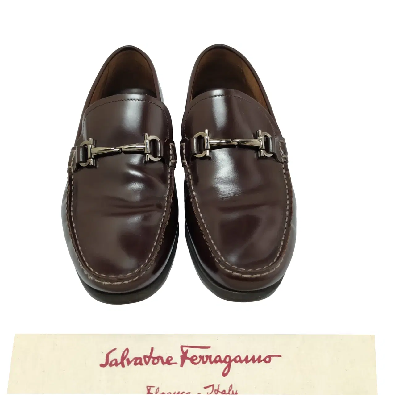 Size 6.5 - Salvatore Ferragamo Chocolate Brown Leather Parigi Gancini Bit Loafers