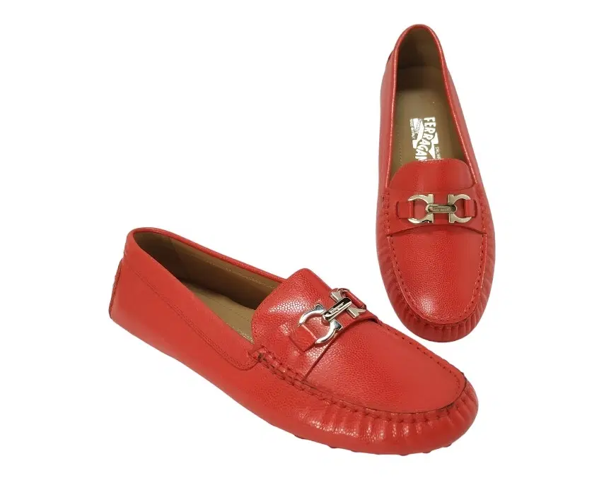 Size 25.5 - Salvatore Ferragamo Red Gancini Leather Loafer