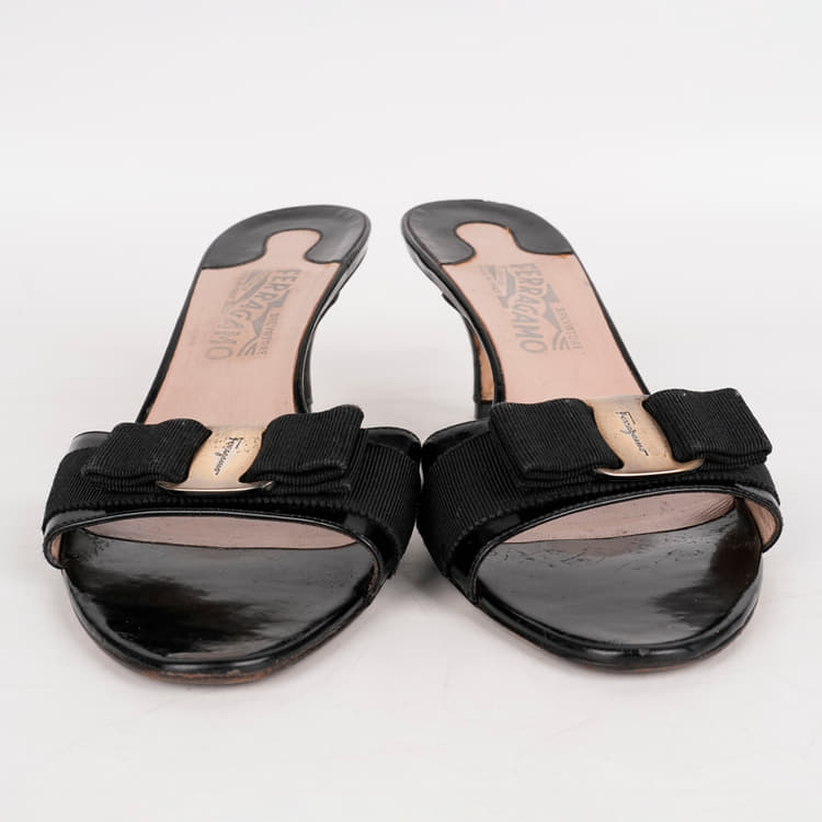 Size 10 - Ferragamo Vara bow Slide Mules-Hover-Image
