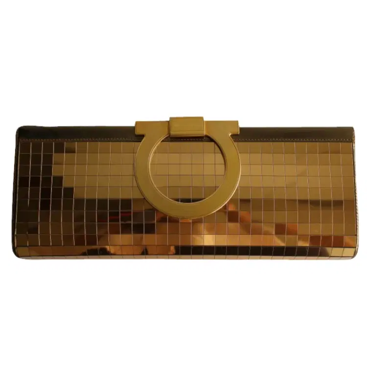 Salvatore Ferragamo Golden Mirror Clutch-Hover-Image
