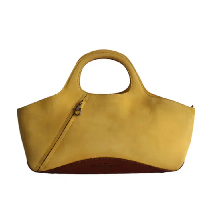 Salvatore Ferragamo Yellow Nubuck Bag-Hover-Image
