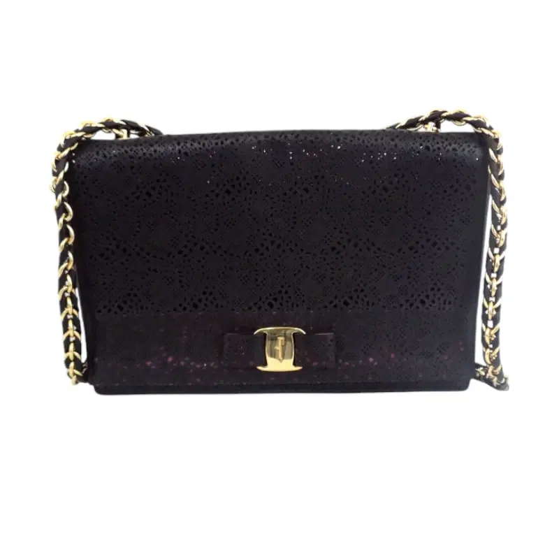 Salvatore Ferragamo Ginny Laser Cut Medium Vara Shoulder Bag