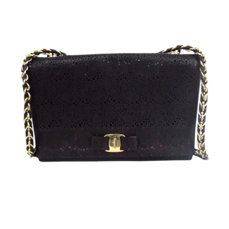 Salvatore Ferragamo Ginny Laser Cut Medium Vara Shoulder Bag-Hover-Image