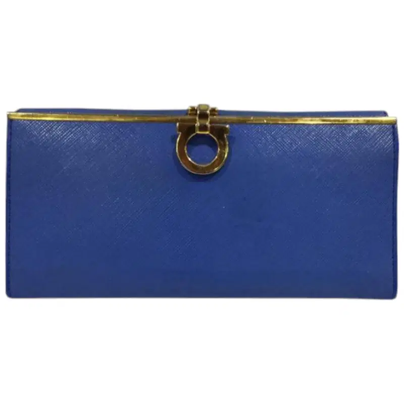 Salvatore Ferragamo Blue Gancini Purse Wallet