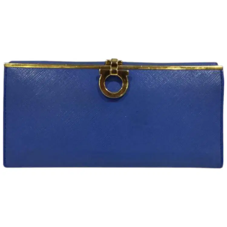 Salvatore Ferragamo Blue Gancini Purse Wallet-Hover-Image