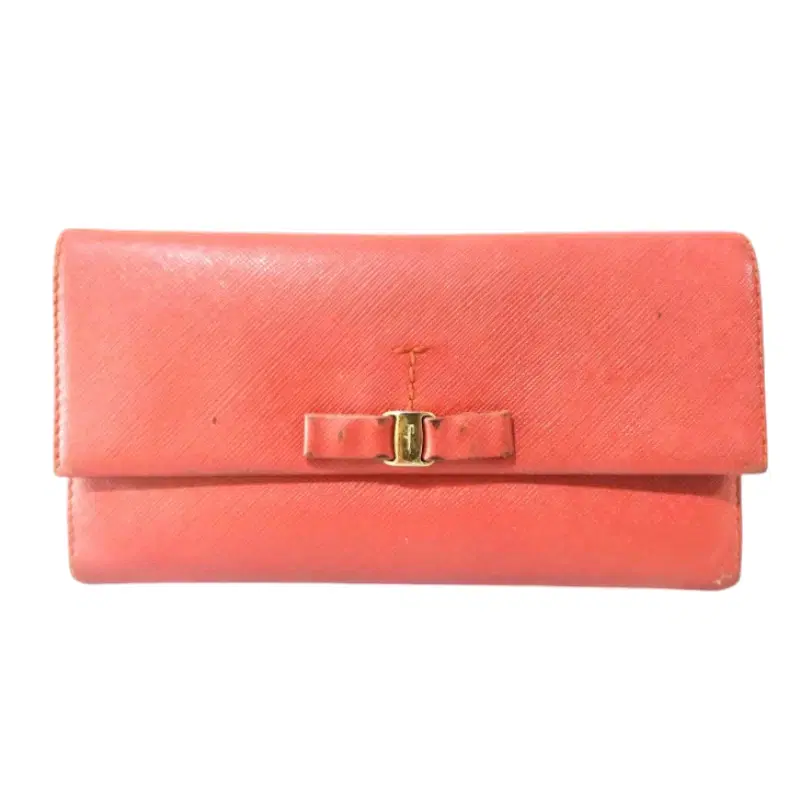 Salvatore Ferragamo Saffiano Leather Bow Continental Wallet