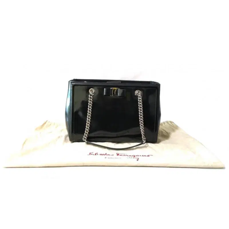 Salvatore Ferragamo Vara Bow Double Patent Tote