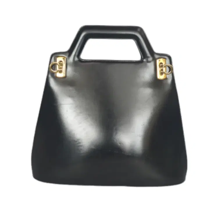 Salvatore Ferragamo Gancini Black Patent Bag-Hover-Image