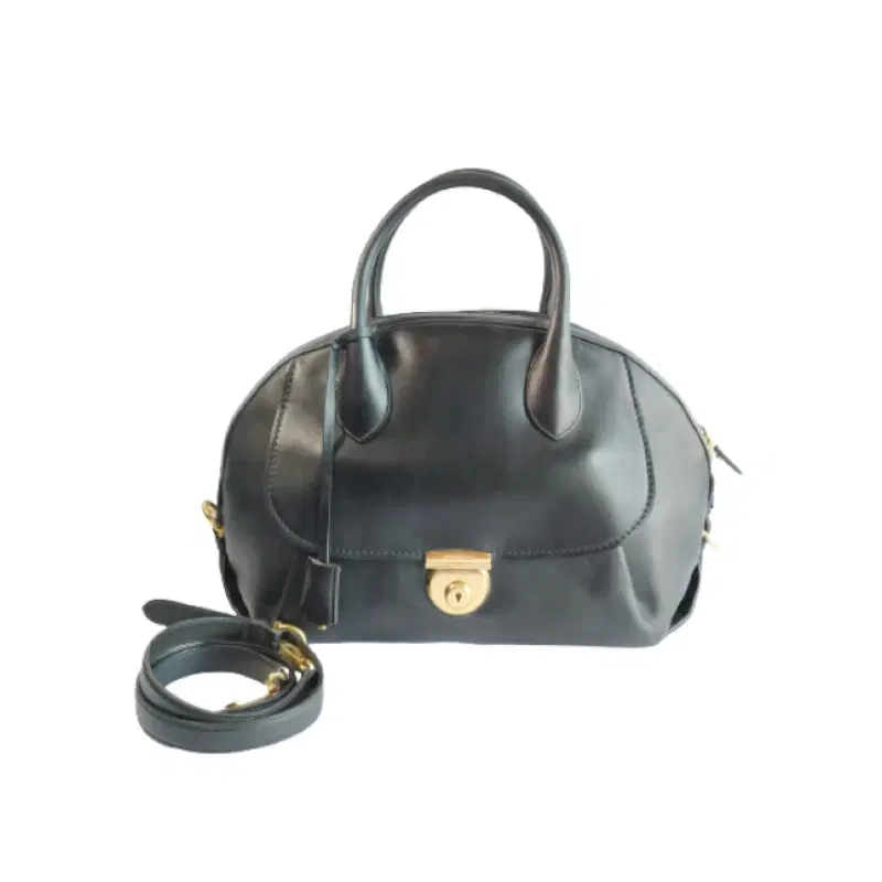 Salvatore Ferragamo Fiamma Black Leather Satchel