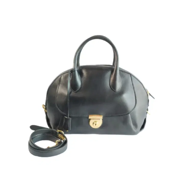Salvatore Ferragamo Fiamma Black Leather Satchel-Hover-Image