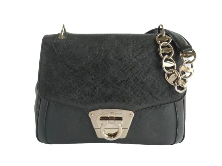 Salvatore Ferragamo Gancini Flap Chain Shoulder Bag-Hover-Image