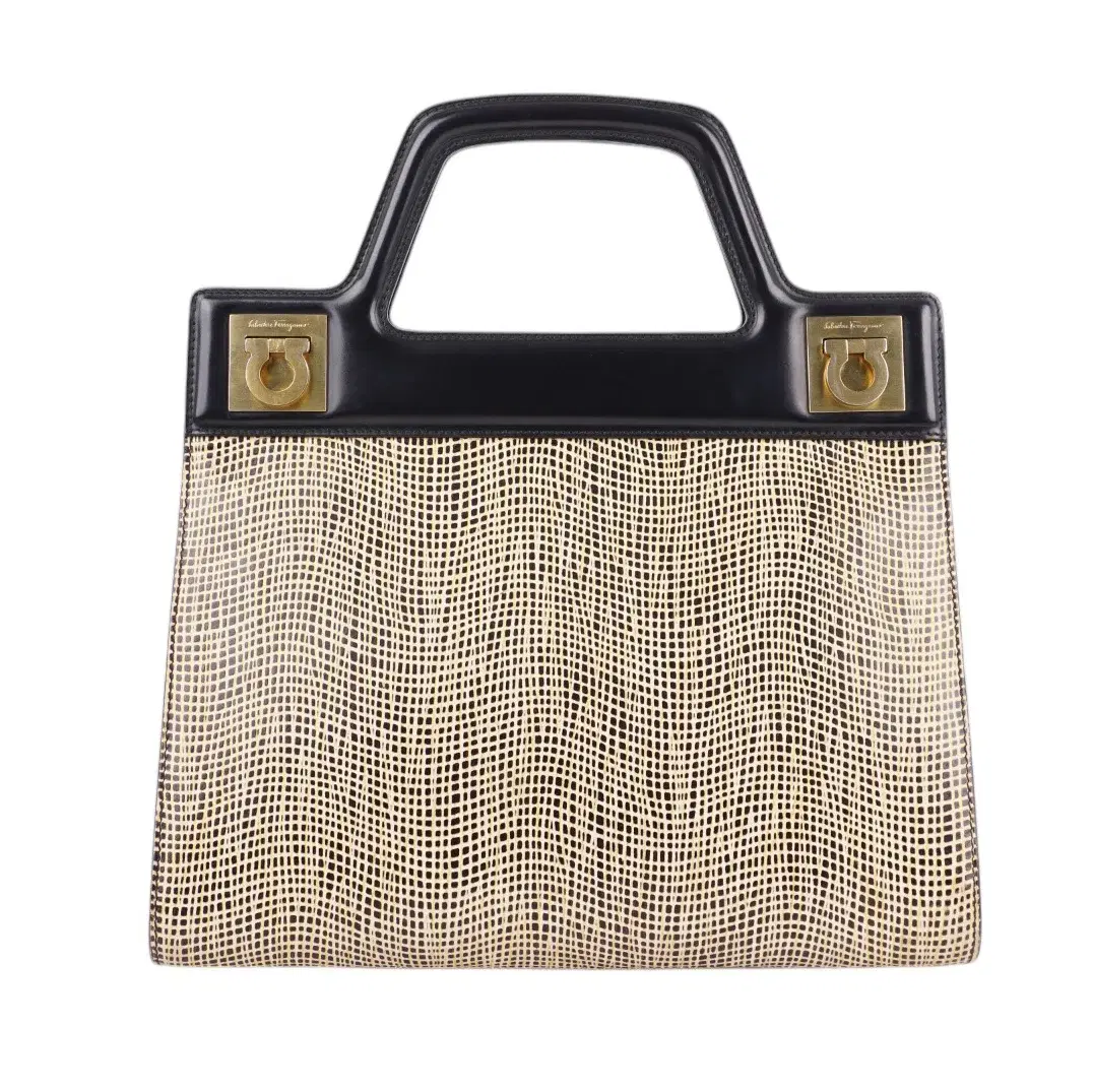 Salvatore Ferragamo Vintage Embossed Gancini Top Handle Bag