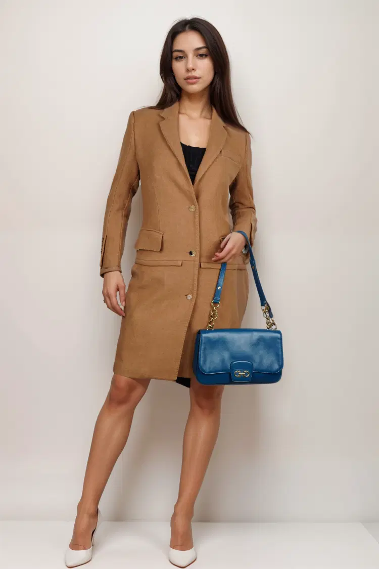 Salvatore Ferragamo Saffiano Leather Shoulder Bag-Hover-Image