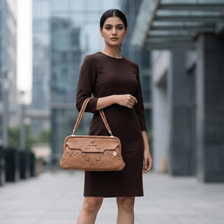 Salvatore Ferragamo unique geometric leather handbag-Hover-Image