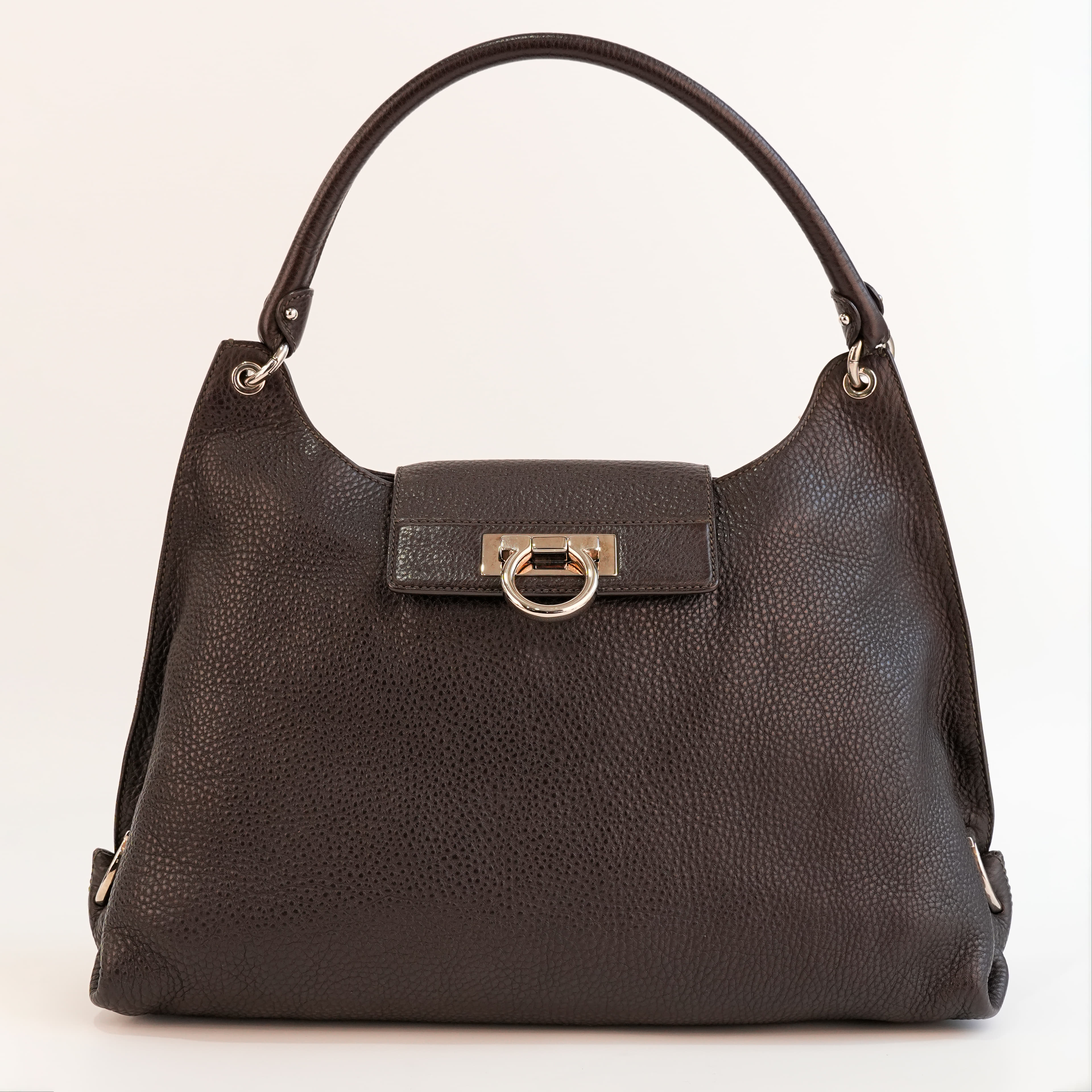 Salvatore Ferragamo Brown Leather Fanisa Hobo