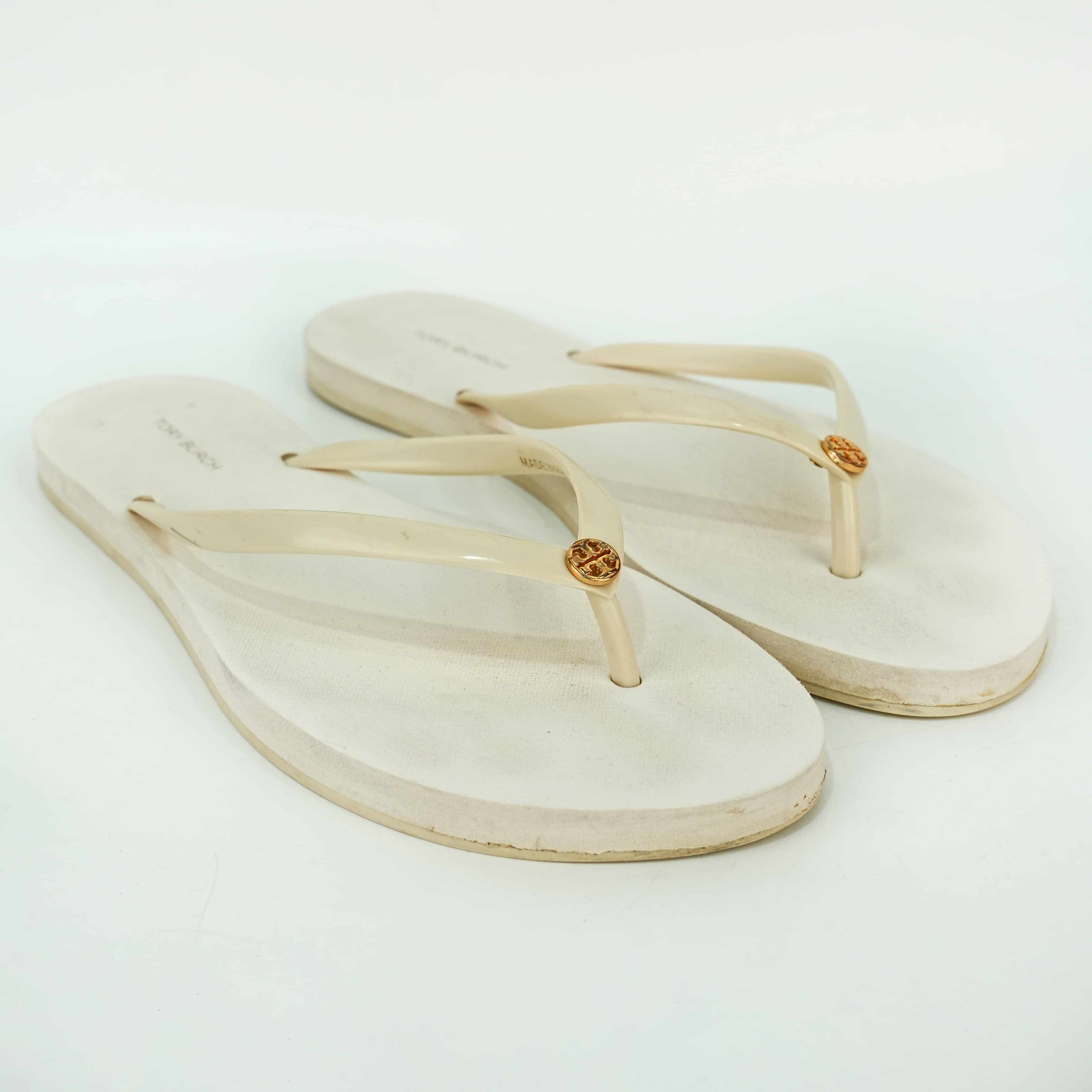 Size 10M - Tory Burch White Chelsea Flip Flops