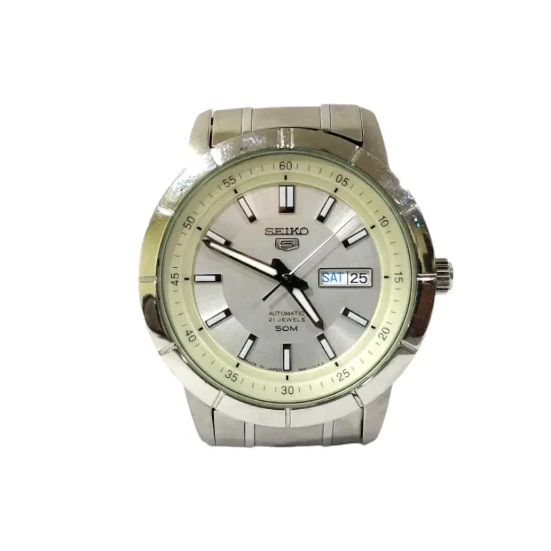 SEIKO 5 AUTOMATIC SILVER DIAL MEN'S WATCH SNKN51J1