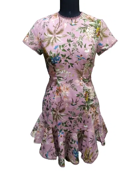 Zimmermann Pink Floral Print Mini Dress-Hover-Image