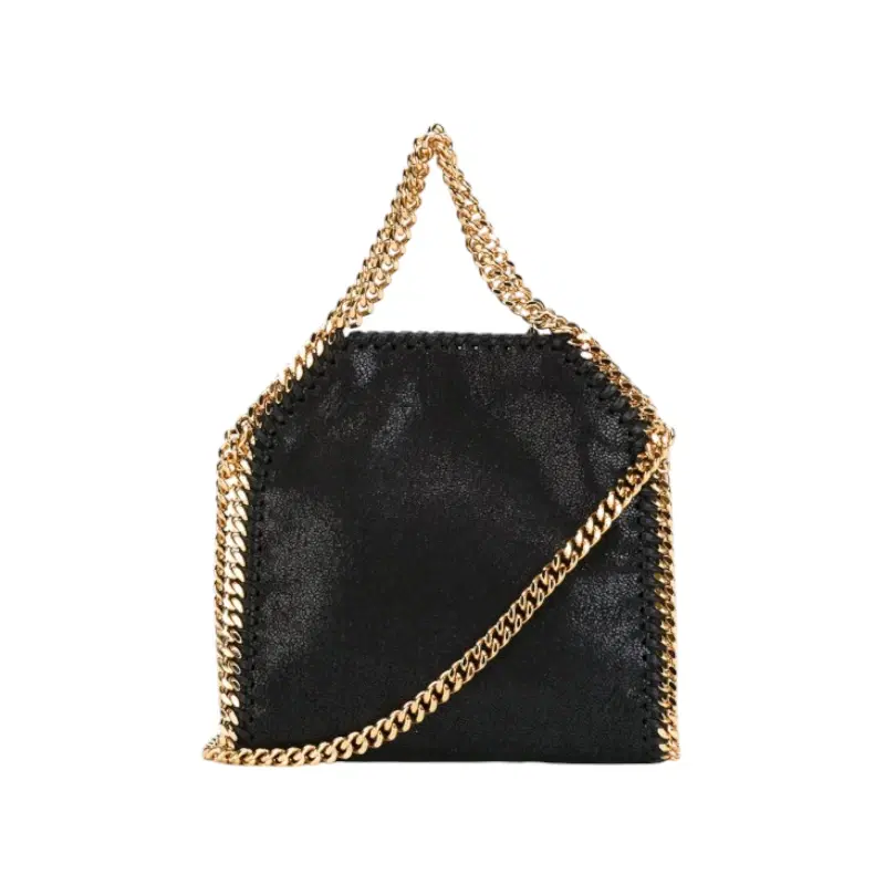 Stella McCartney Black with Gold Tiny Falabella Tote